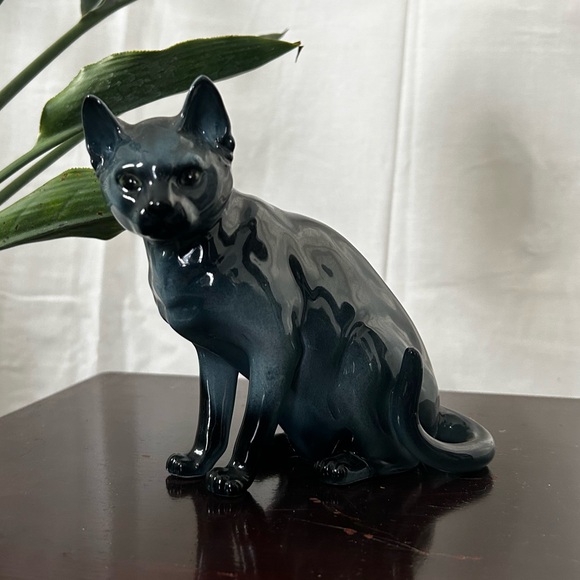SHAFFORD | VTG 70’s RUSSIAN BLUE CAT FIGURINE | RARE TEAL - Picture 1 of 2